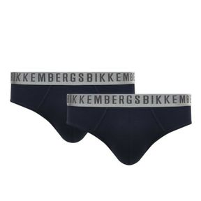Фото Мужские трусы брифы синие набор 2 в 1 Bikkembergs SILVER BKK1USP11BI/2