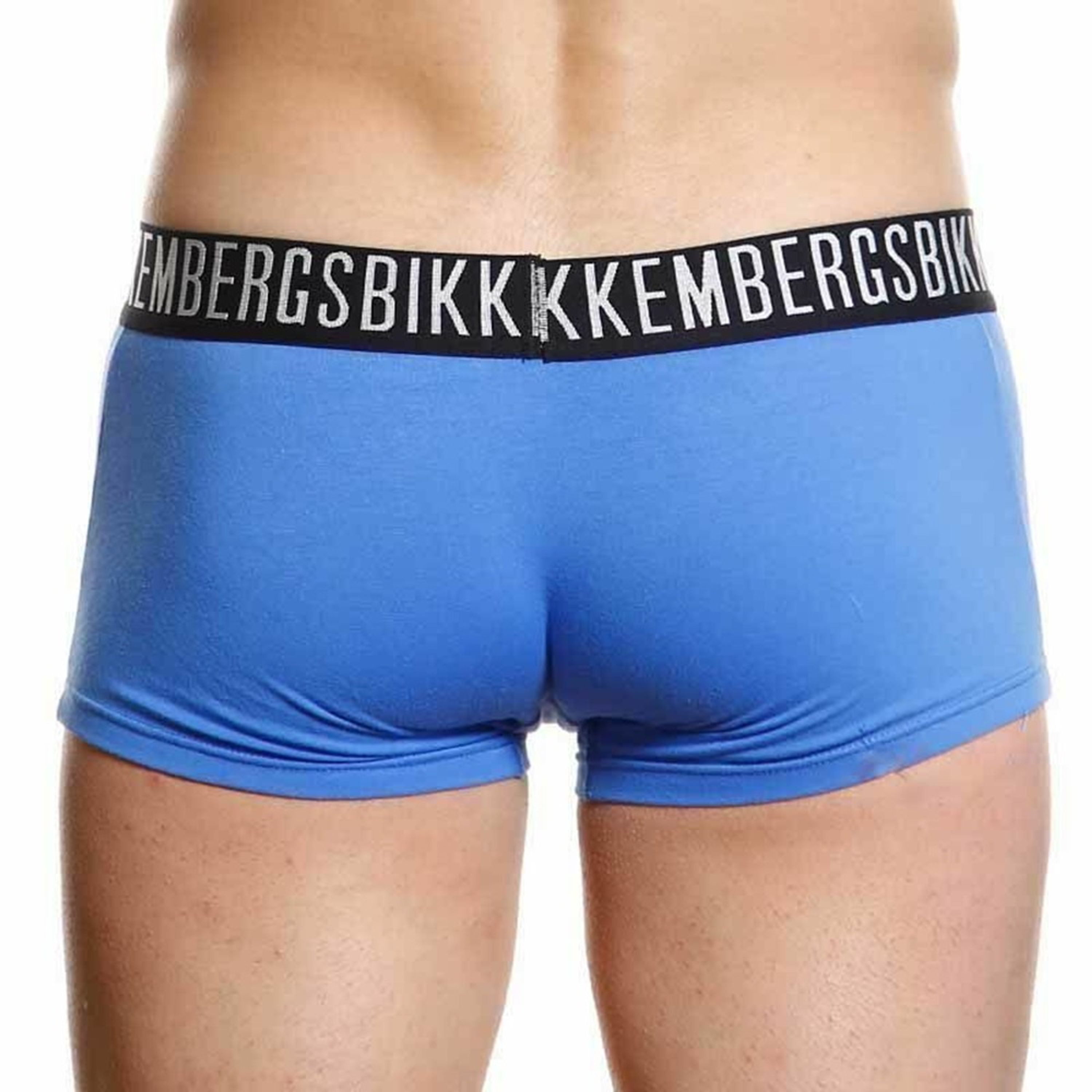 Мужские трусы боксеры темно-голубые Bikkembergs Blue Trunks  фото 4