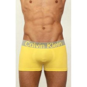 Фото Мужские трусы боксеры бесшовные Calvin Klein желтые 
