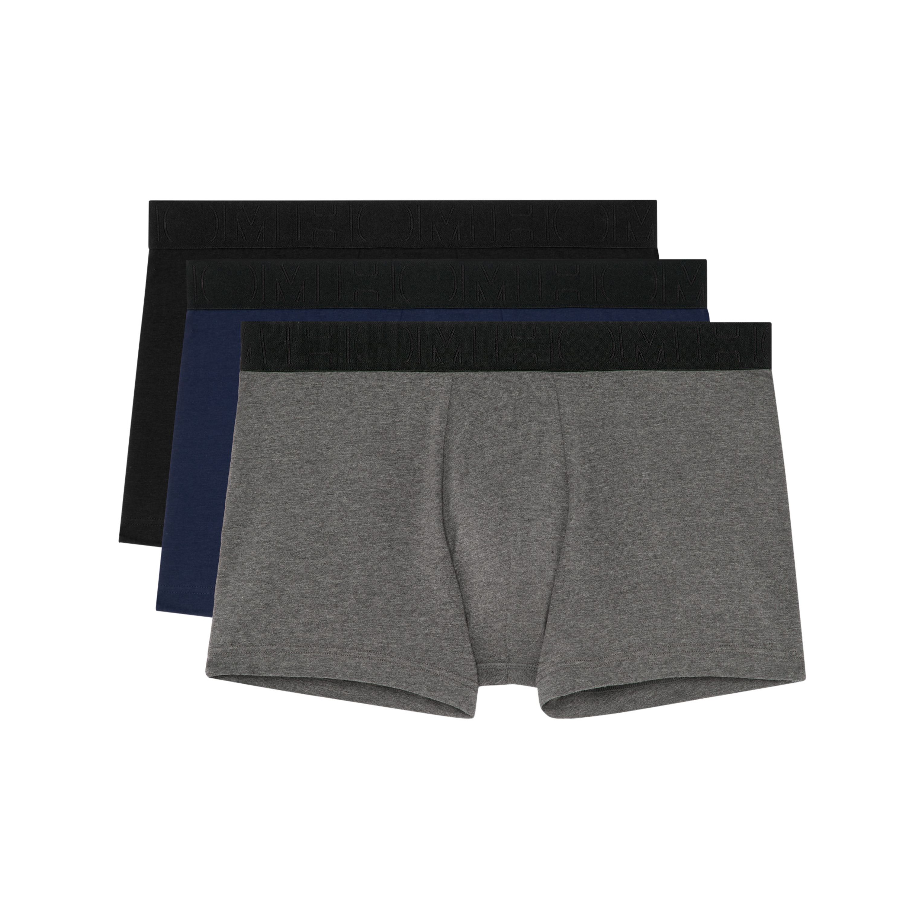 Мужские трусы боксеры набор из 3-х штук (черные,темно-синие, серые) HOM TONAL PACK #2 Boxer Briefs 3p 402437_40T002 фото 1
