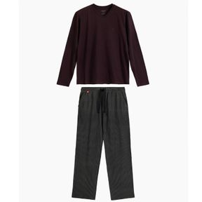 Фото Пижама мужская баклажан с черными штанами ATLANTIC Small Print NMP-389