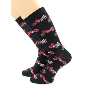 Фото Носки с принтом "Байк" черные Hobby Line