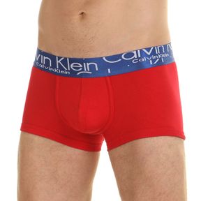 Фото Мужские трусы хипсы  красные с синей резинкой Calvin Klein Steel Boxer Italics Brown