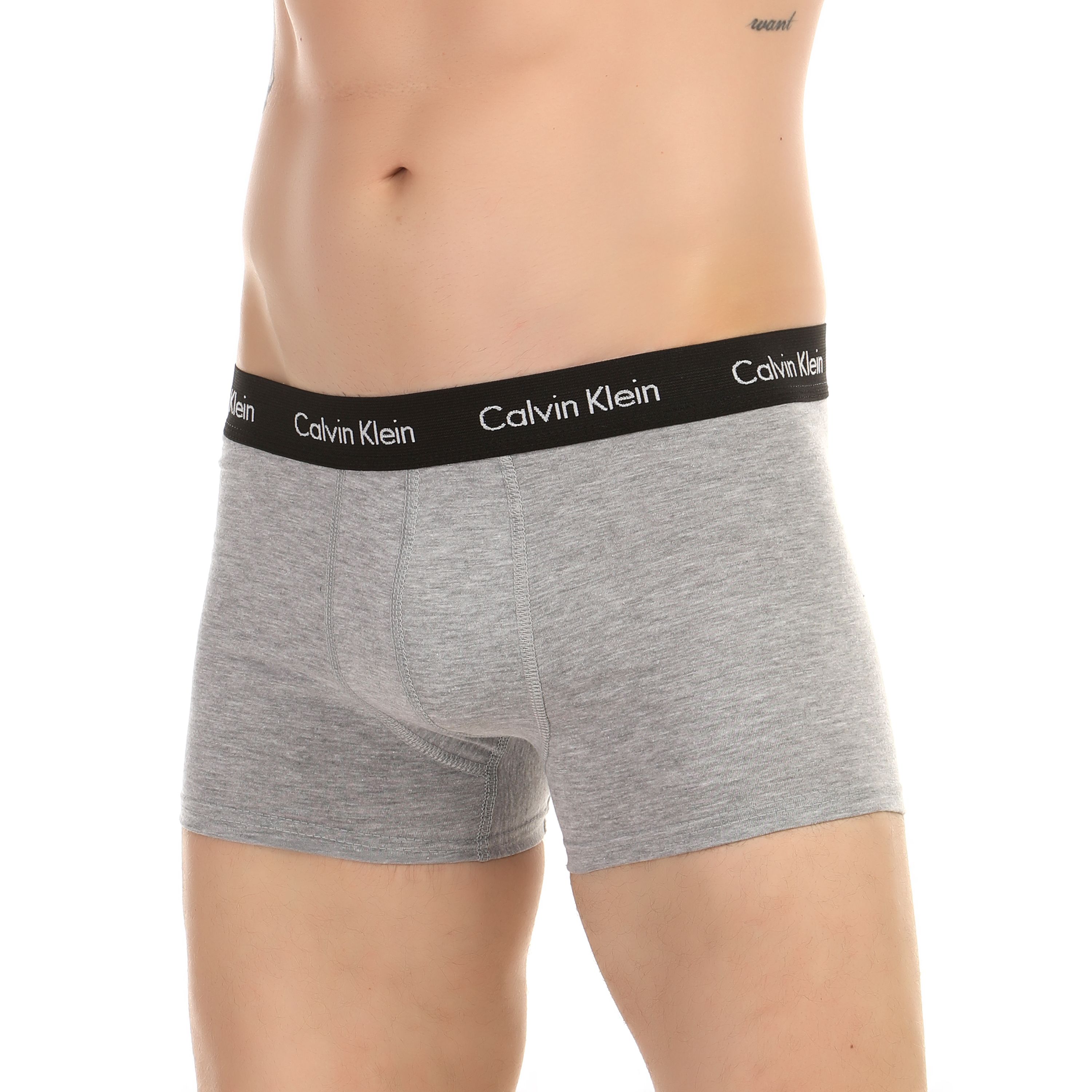 Мужские трусы боксеры набор 3в1 (темно-синие, серые, черные) Calvin Klein фото 4