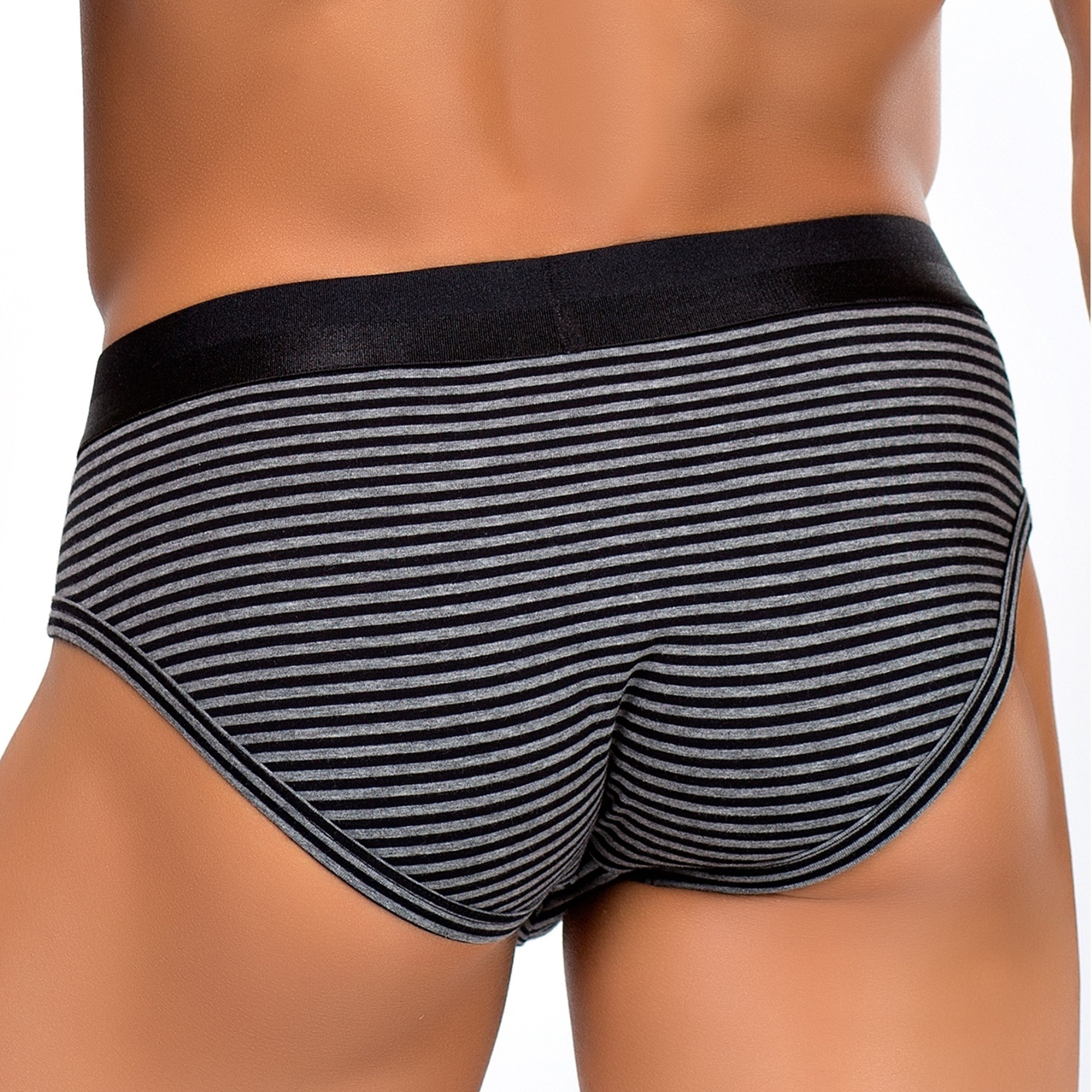 Мужские трусы слипы серые в черную полоску Opium Brief R-110 фото 2