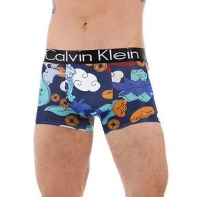 Фото Мужские трусы боксеры темно-синие с принтом Calvin Klein