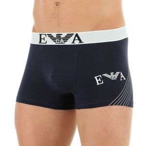 Фото Мужские трусы Emporio Armani боксеры темно-синие c белой резинкой