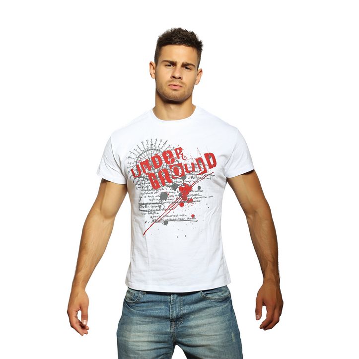 Мужская футболка белая с принтом Scandaloso Андеграунд 0202148m-EP 