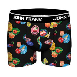 Фото Мужские трусы боксеры черные с принтом JOHN FRANK JFBDMOD148-FRUITS