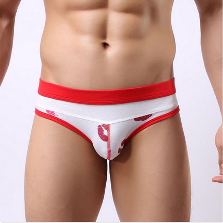 Мужские трусы брифы белые с поцелуями Cockcon Kisses Brief White 652 