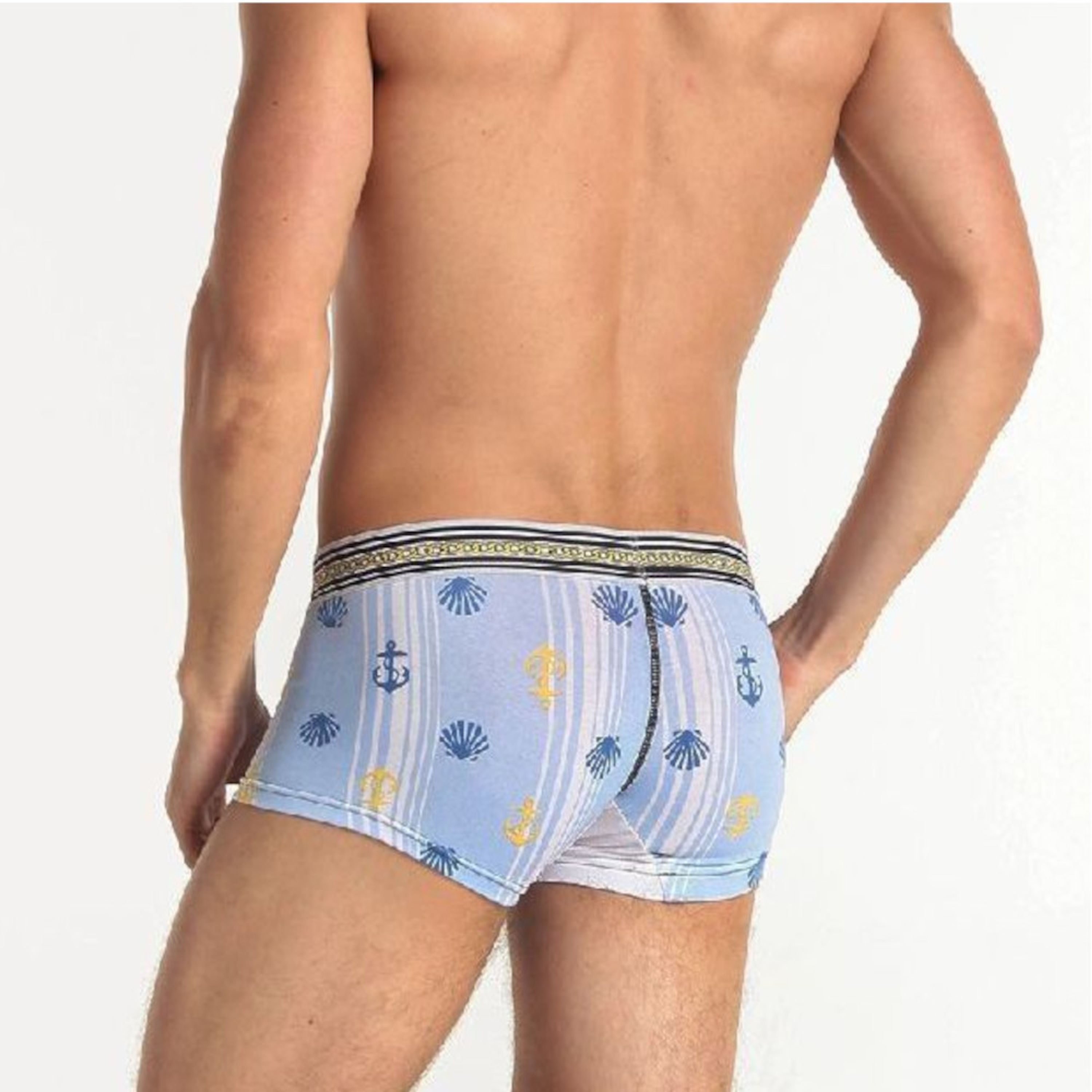 Мужские трусы боксеры голубые с морским принтом Superbody Boxer Blue фото 2