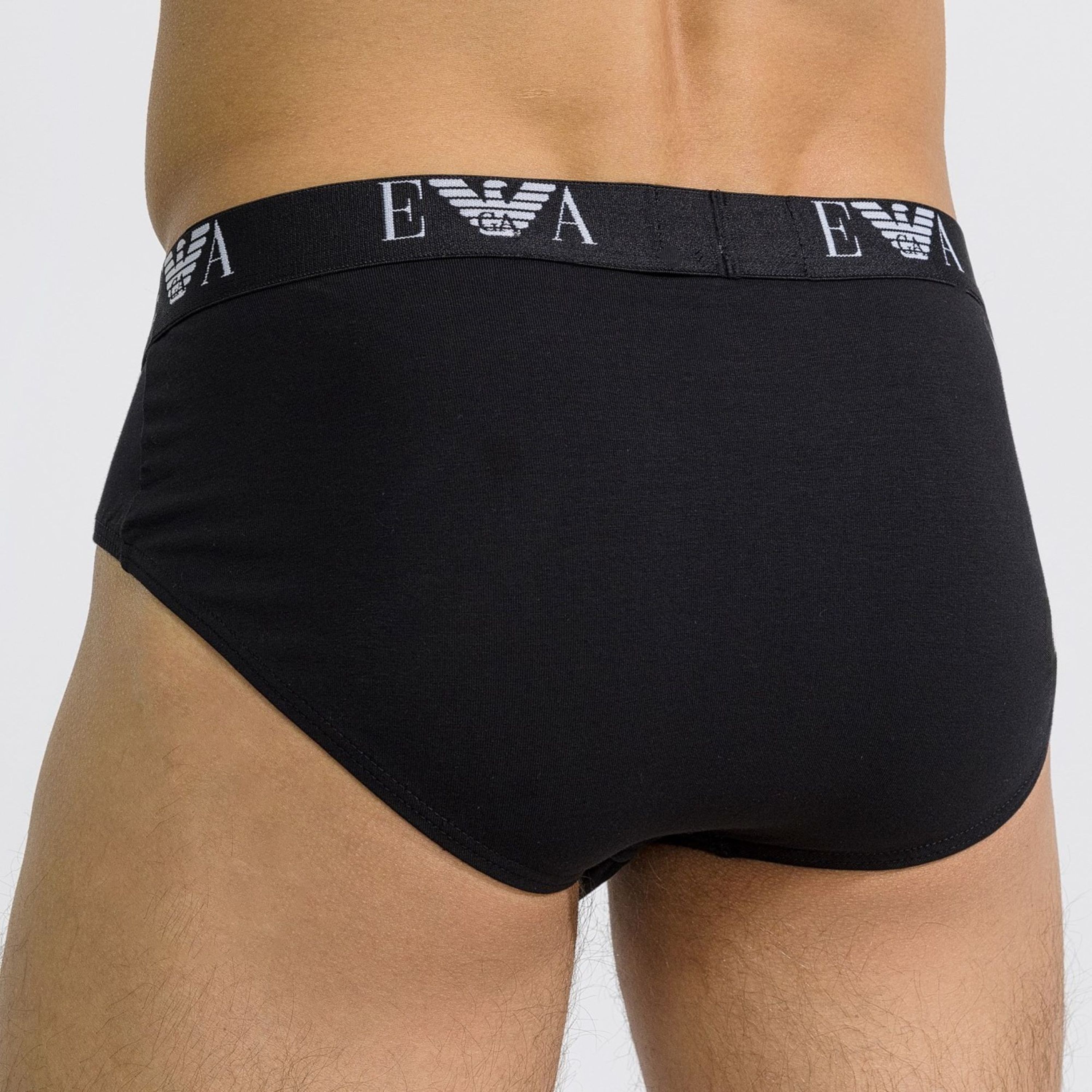 Мужские трусы брифы набор из 3 штук (черный) Emporio Armani 111734_CC715 21320 фото 4
