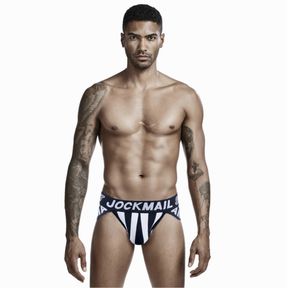 Фото Мужские трусы брифы черные с вырезами по бокам JOCKMAIL JM2026-2
