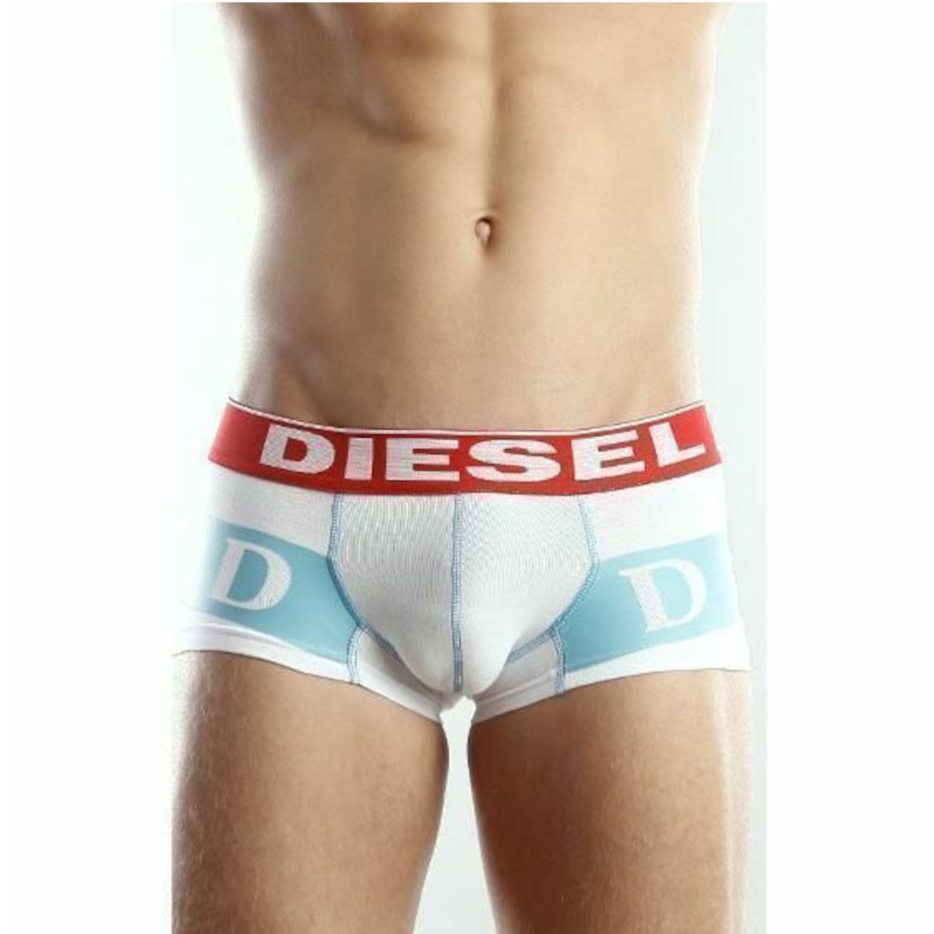 Мужские трусы хипсы DIESEL белые с надписью фото 1