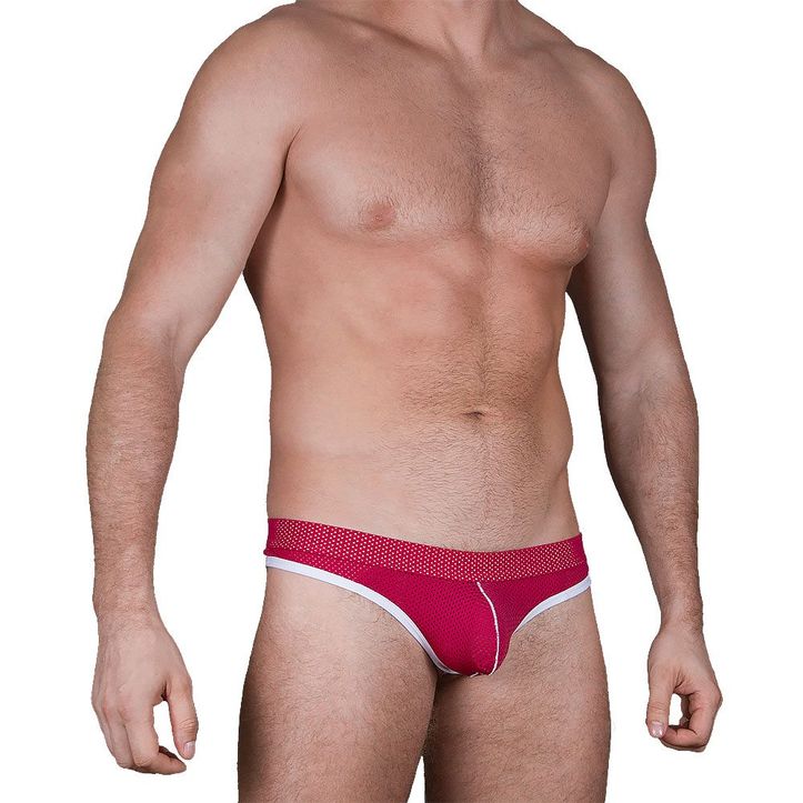 Мужские трусы стринги розовые Sesmik Active 