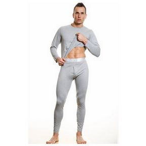 Фото Мужское термобелье неутепленное с серебристой резинкой Calvin Klein Thermal Steel Underwear Grey