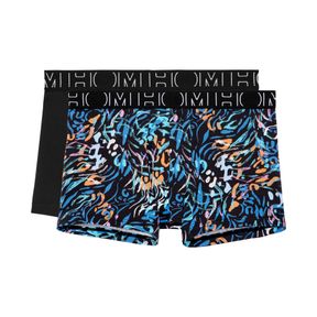 Фото Мужские трусы боксеры набор из 2-х штук (черные, черные с принтом) HOM JOAN #2 Boxer Briefs HO1 2p 402662_40D042