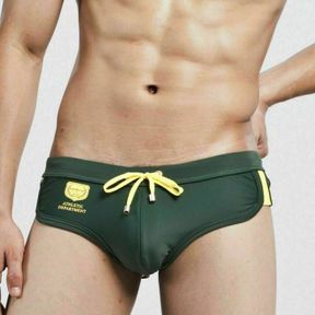 Фото Мужские плавки брифы зеленые Seobean Green Athletic Brief Boxer