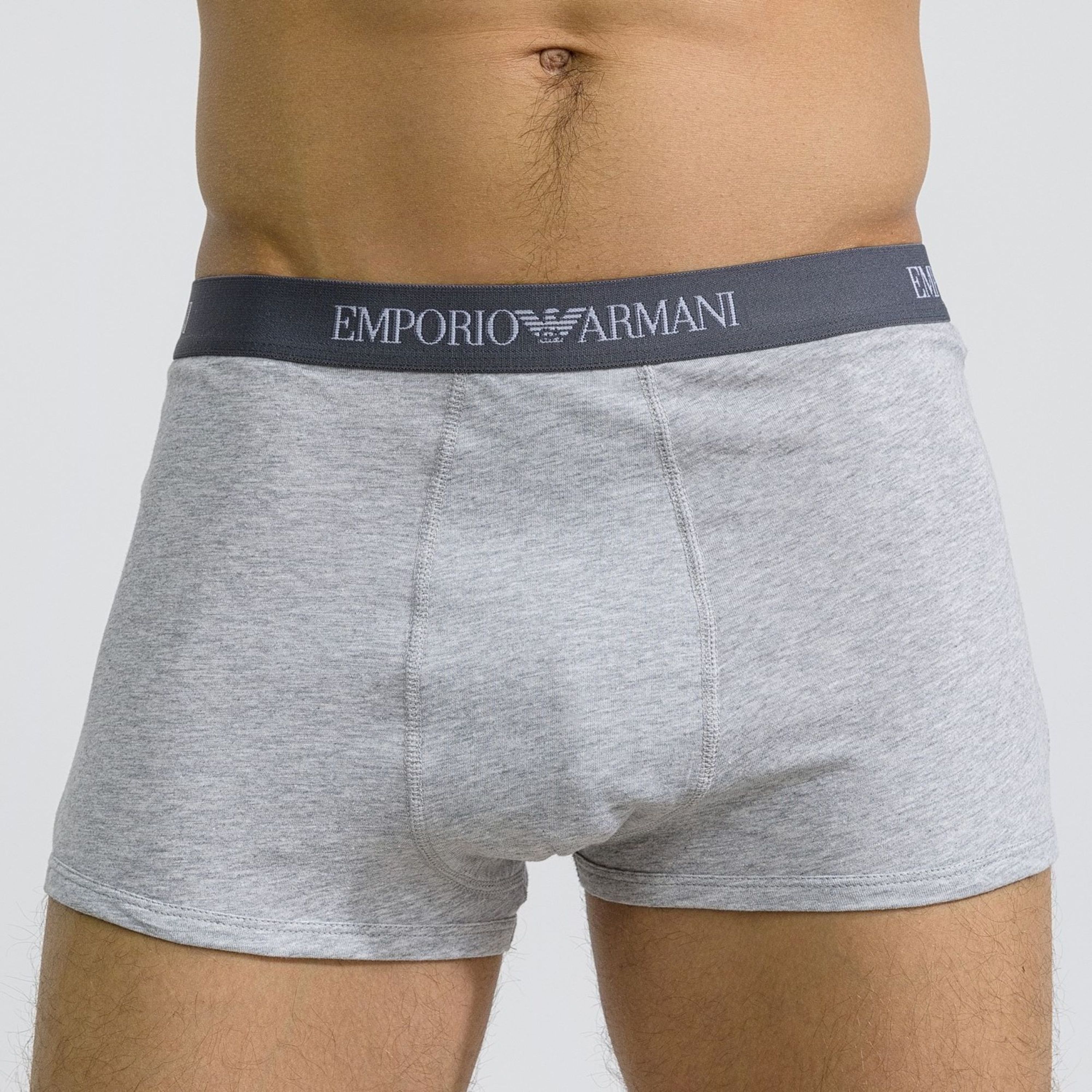 Набор мужских трусов боксеров 3в1 (синий, серый, черный) Emporio Armani 111610_CC722 94235 фото 5