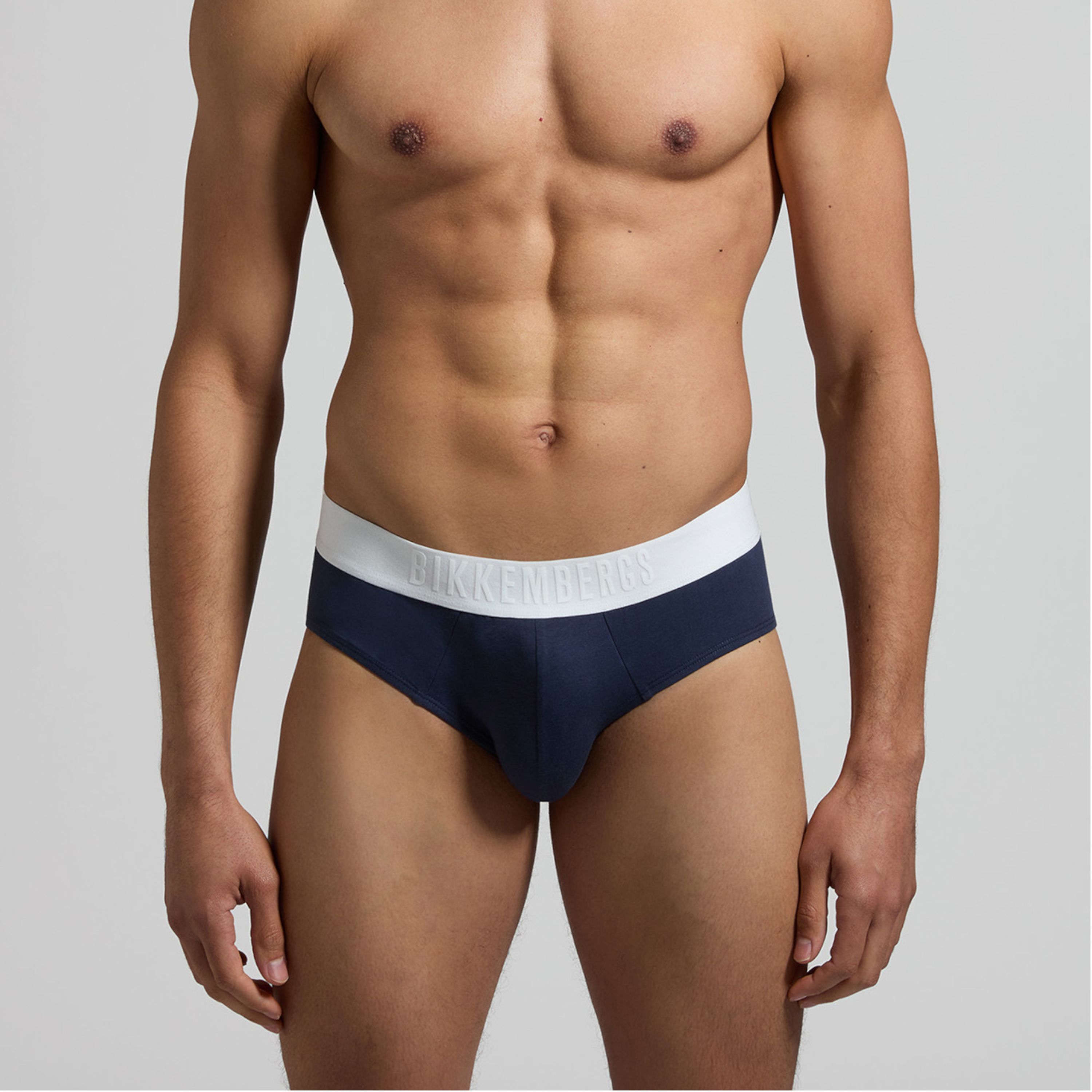 Мужские трусы брифы (белый, голубой, темно-синий) набор 3 в 1 Bikkembergs DIAGONAL BKK51USP23TR/3 фото 8