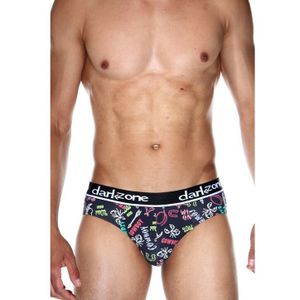 Фото Мужские трусы брифы темно-синие с принтом DARKZONE DZN6383