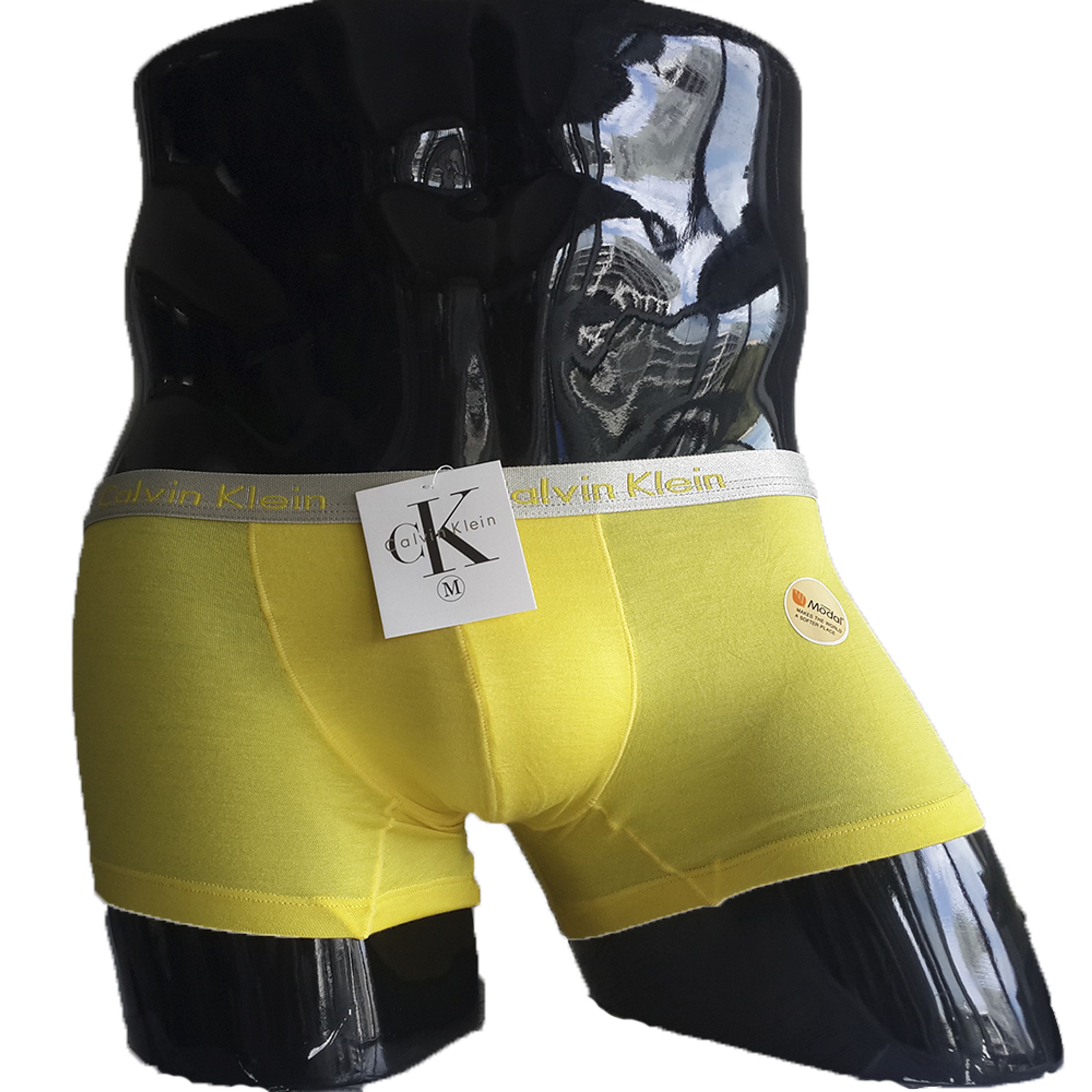 Мужские трусы боксеры желтые Calvin Klein Steel Mini modal фото 1