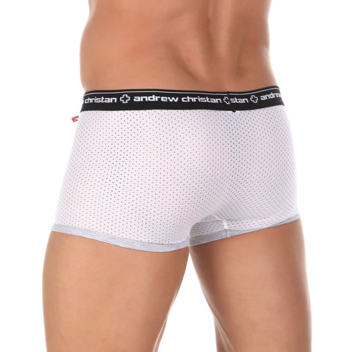 Мужские спортивные боксеры  Andrew Christian White Sport Mesh Boxer  ART818 фото 2