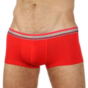Фото Мужские трусы хипсы красные c трехцветной резинкой Calvin Klein Modal Hip Boxer RGB 