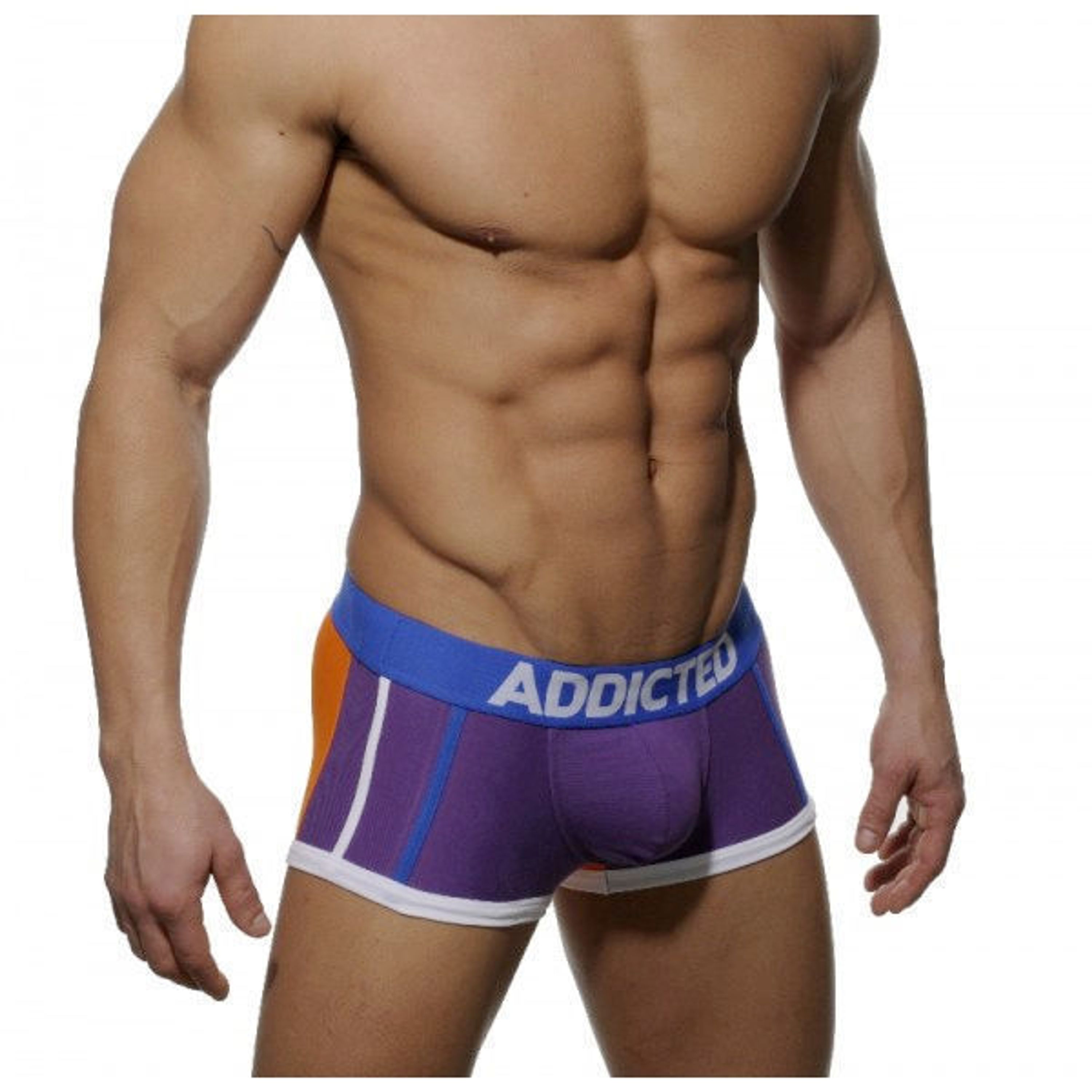 Мужские трусы боксеры фиолетовые c оранжевым Seobean Addicted Boxer фото 3