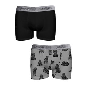 Фото Набор мужских трусов боксеров 2в1 (черные, серые) JOHN FRANK JF2BEF31