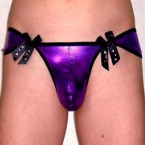 Фото Мужские трусы стринги фиолетовые String Shine Purple Bow 1025