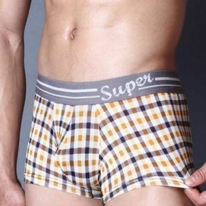 Фото Мужские трусы боксеры в клетку Superbody Yellow Plaid Check