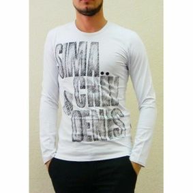 Фото Мужская футболка с длинным рукавом белая DENIS SIMACHEV FDR0038