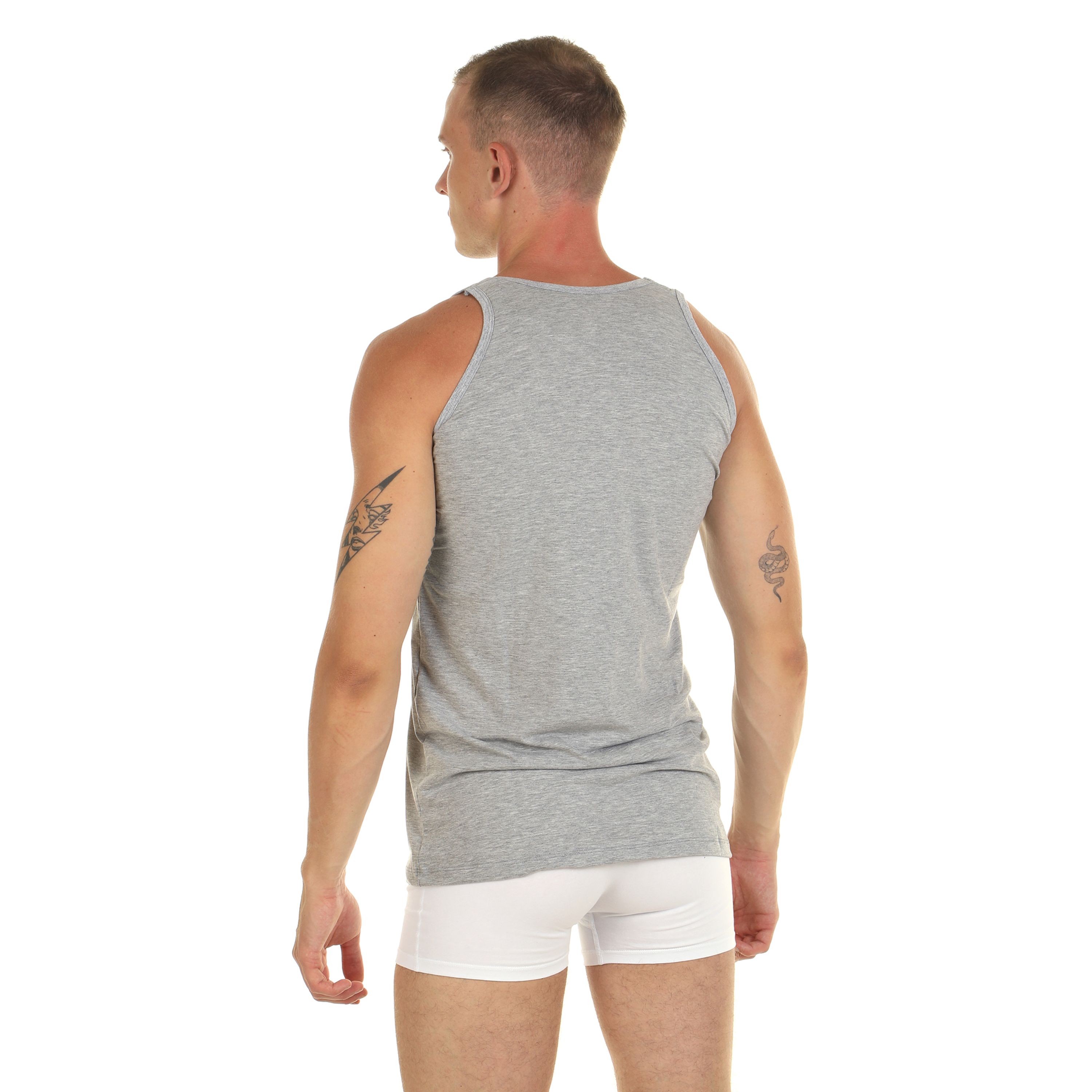 Мужская майка классическая серая меланжевая DonDon 401-01_06 фото 2