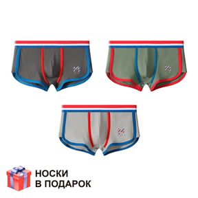 Фото Набор мужских трусов боксеров 3в1 + ПОДАРОК ROMEO ROSSI RR6116-03