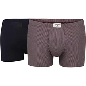 Фото Мужские трусы боксеры набор из 2-х штук (темно-синие, бордовые в полоску) Tom Tailor 070514/6061 433