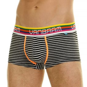Фото Мужские трусы хипсы серые в черную полоску Van Baam