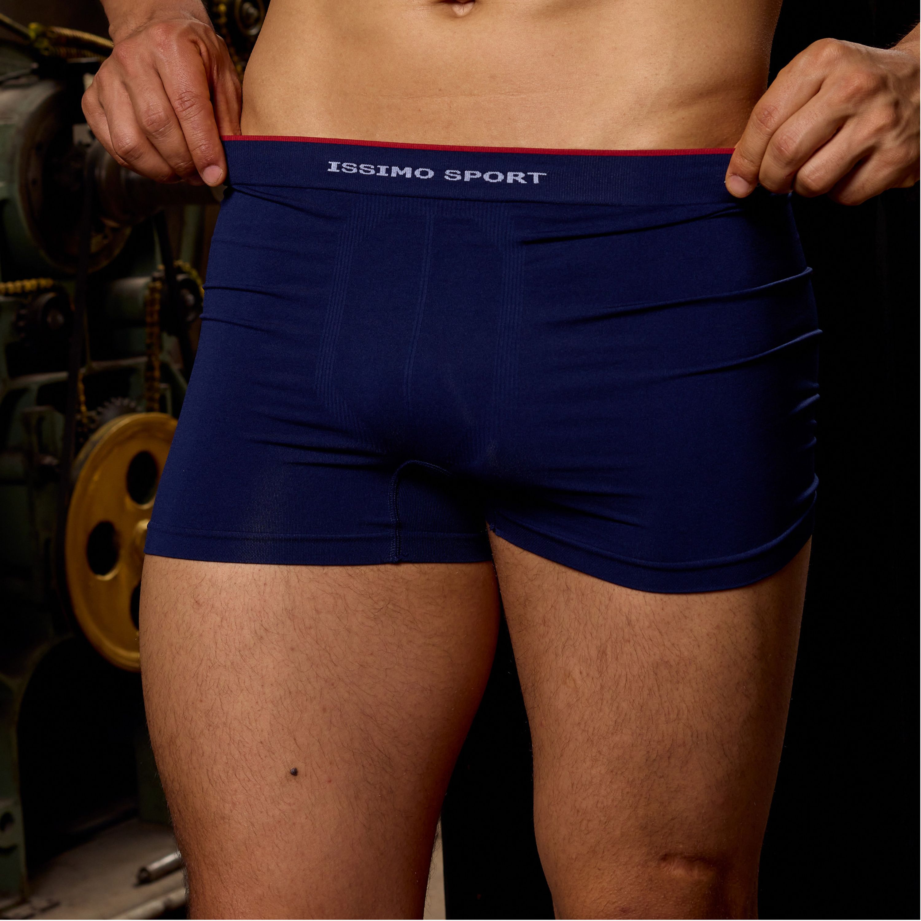 Мужские трусы боксеры синие бесшовные ISSIMO BOXER SPORT IS02 фото 1
