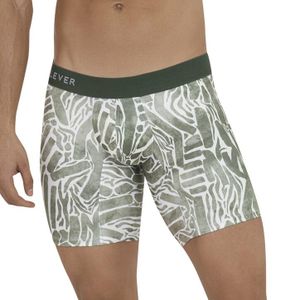 Фото Мужские трусы боксеры удлиненные с принтом цвета хаки Clever Moda INNER LONG BOXER 112810