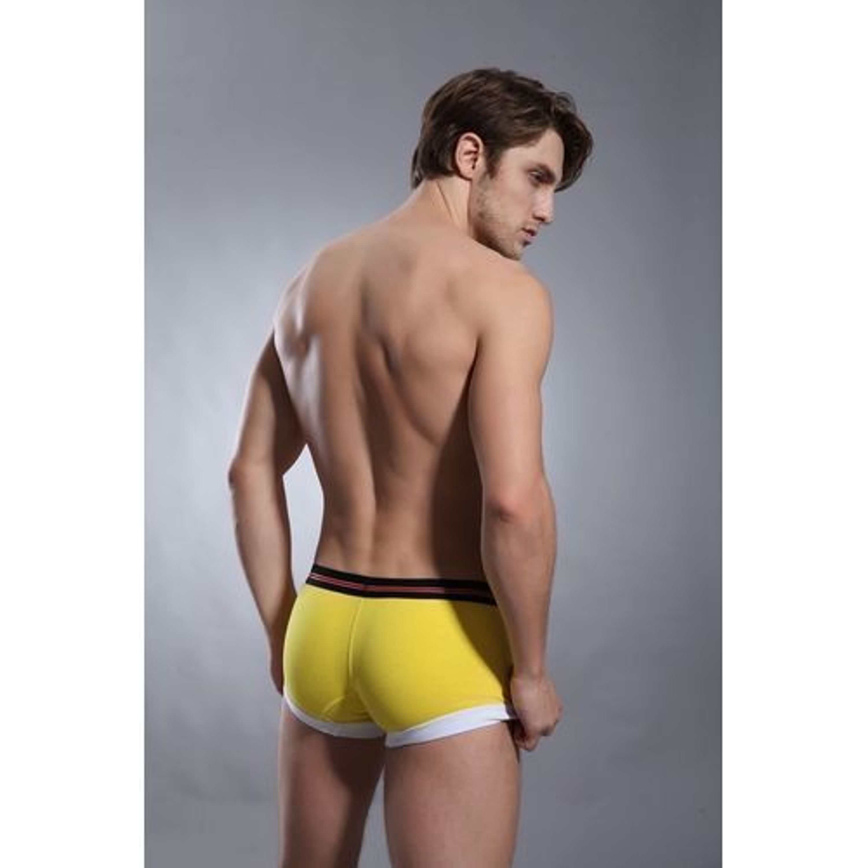 Мужские трусы хипсы желтые с вырезами Superbody Yellow Hip Boxer фото 2