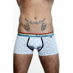 Фото Мужские трусы боксеры Paul Smith белые с надписью