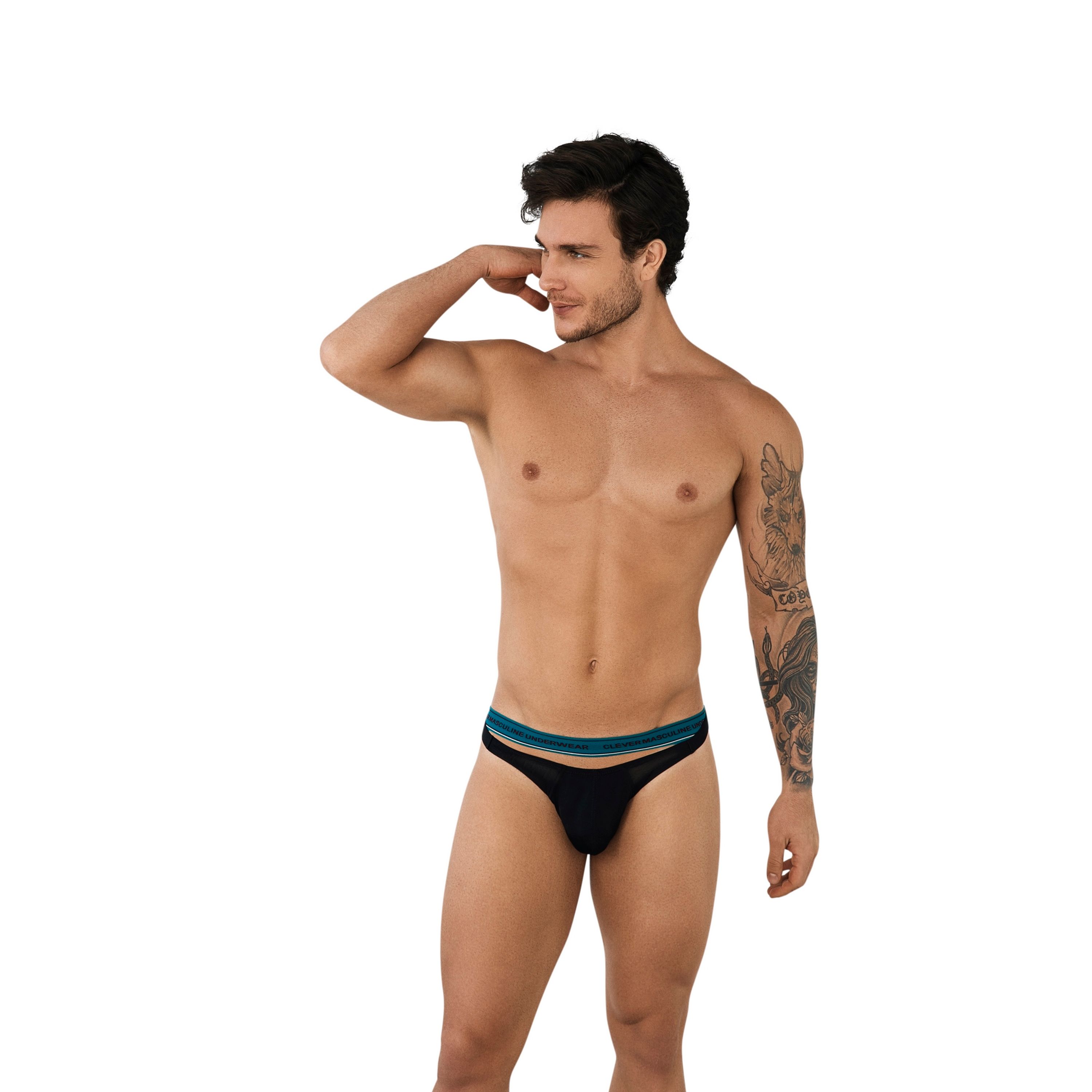 Мужские трусы слипы черные с двойной резинкой Clever Moda UTOPIA BRIEF 095211 фото 1