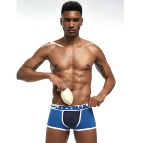 Фото Мужские трусы боксеры синие с push up JOCKMAIL JM6038-9