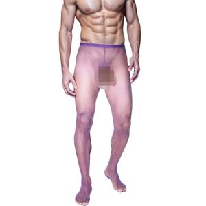 Фото Мужские легинсы сетчатые фиолетовые с вырезом сзади LaBlinque LB15379