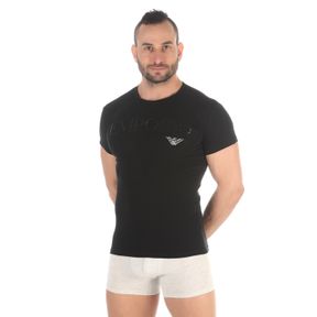 Фото Мужская футболка черная с круглым вырезом Emporio Armani 111035_CC716 00020