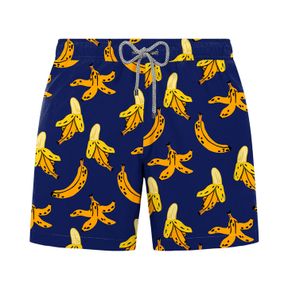 Фото Мужские шорты пляжные темно-синие с принтом JOHN FRANK JFSSSW64-PLATANO