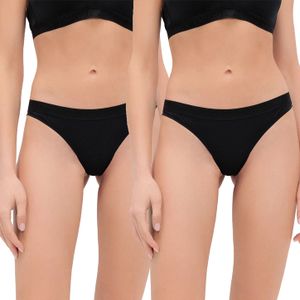 Фото Женские трусы бразилиана набор из 2 штук (черные) Emporio Armani EW000404_AF10891