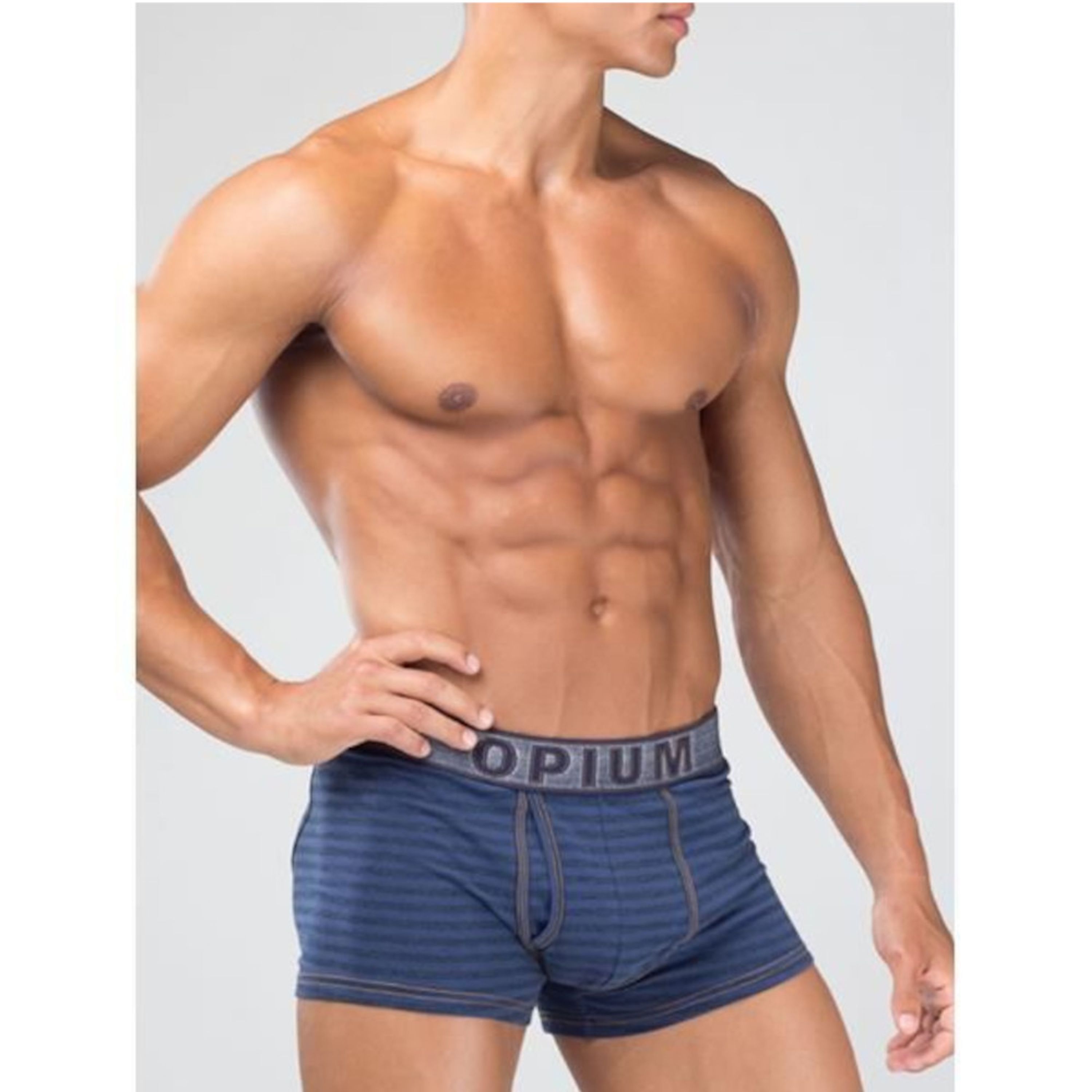 Мужские трусы боксеры синие в полоску Opium Boxer R-65 фото 2