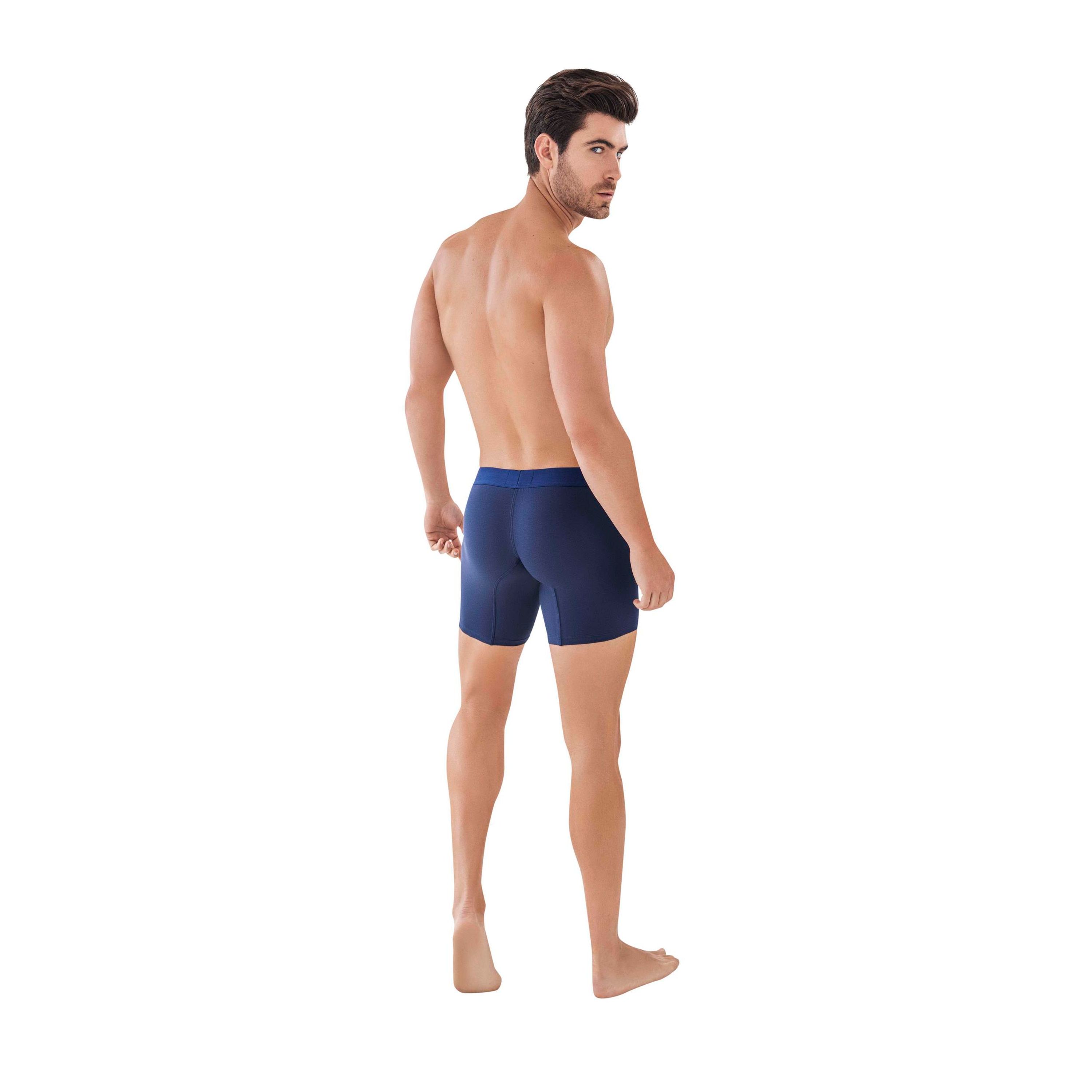 Мужские трусы боксеры темно-синие удлиненные Clever Moda CARIBBEAN LONG BOXER 088608 фото 3