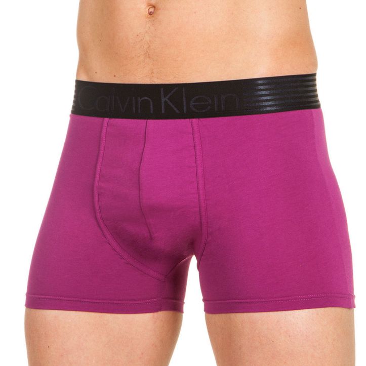 Трусы мужские боксеры фиолетовые с черной резинкой steel Calvin Klein (хлопок) 